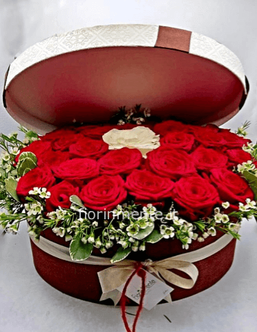 Scatola con 30 rose - 2 colori