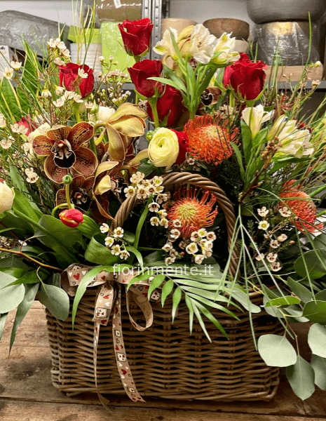 Cesto borsa con colori caldi